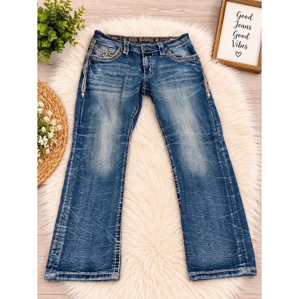 Rock Revival "Rexford" Men's Jeans – Size 36 – Blue Denim